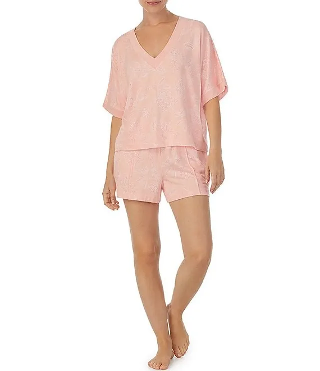 Sanctuary Short Sleeve V Neck Shorty Floral Print French Terry