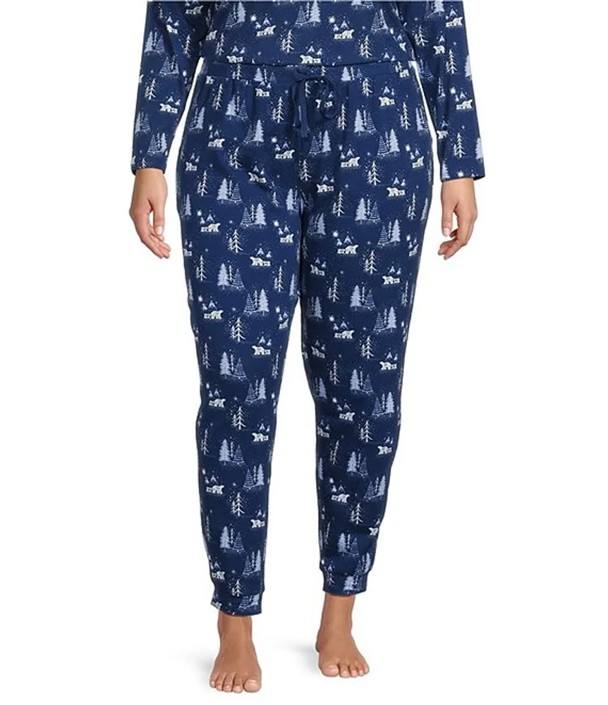 Sleep Sense Plus Forest Print Knit Drawstring Tie Coordinating