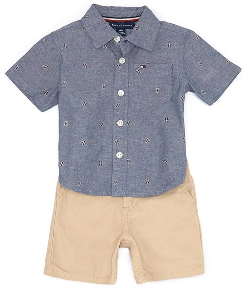 Tommy Hilfiger Baby Boys 12 24 Months Short Sleeve Patterened