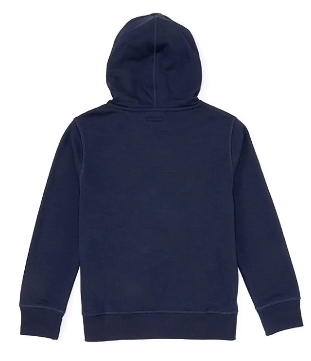 Tommy hilfiger embroidered flag top logo hoodie in navy