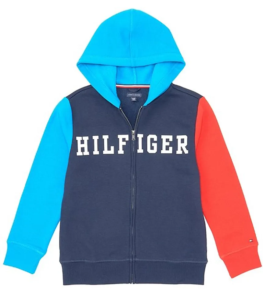Tommy Hilfiger Big Boys 8 20 Long Sleeve Color Block Logo Fleece