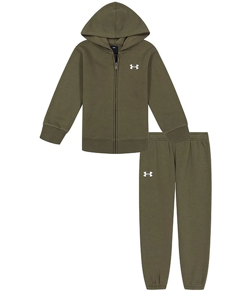 Under Armour Little Boys 2T 7 Long Sleeve Full Zip Hooded Branded