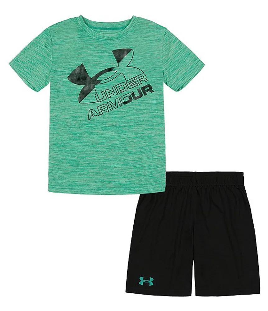 Under Armour Little Boys 2T 7 Short Sleeve Mesh Big Logo Tee