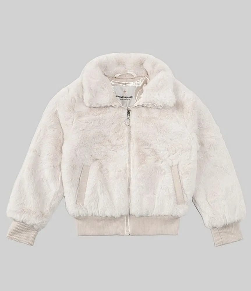 Girls fur shop bomber jacket