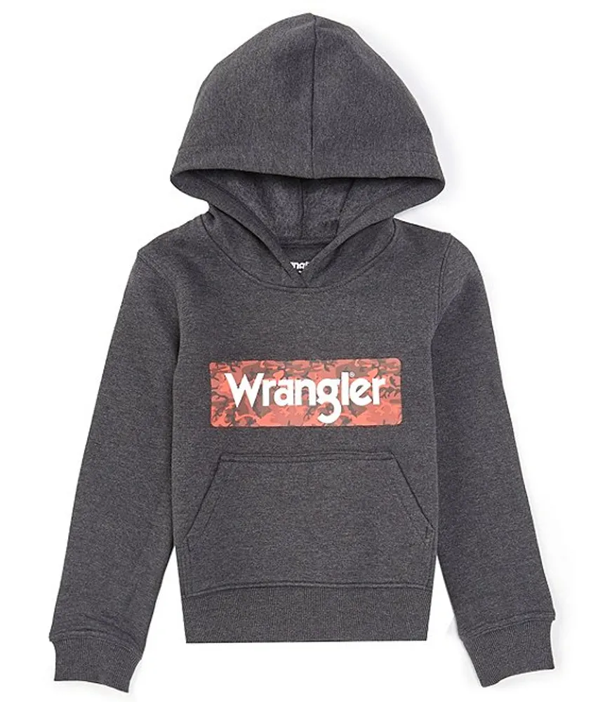 Wrangler Big Boys 8 20 Long Sleeve Logo Fleece Hoodie