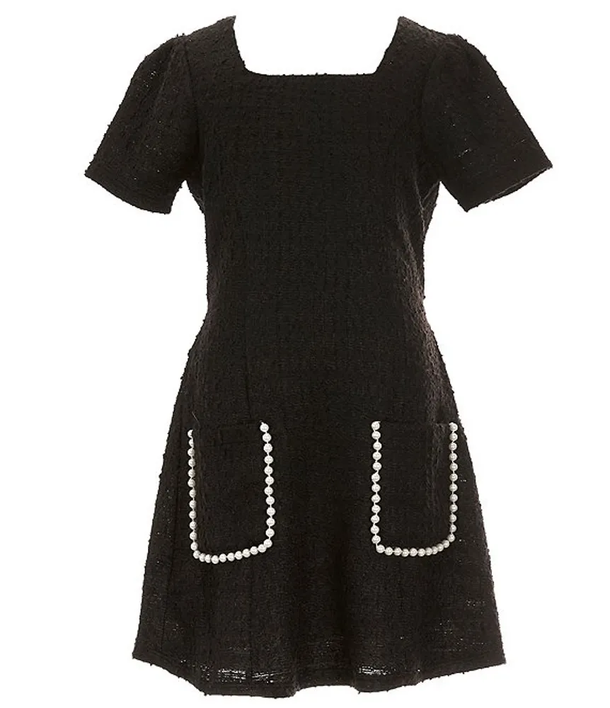 Xtraordinary Big Girls 7 16 Short Sleeve Embellished Pocket Shift