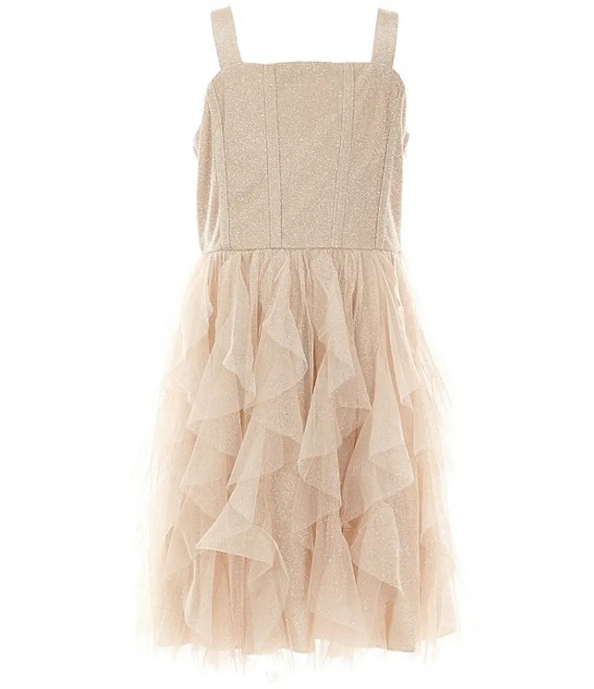 Xtraordinary Big Girls 7 16 Sleeveless Glitter Accented Corkscrew