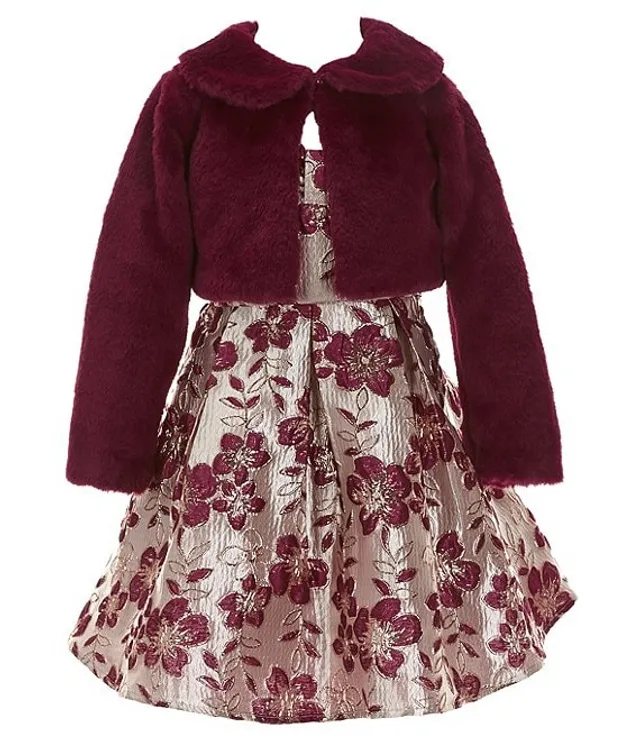 Xtraordinary Little Girls 4 6X Long Sleeve Faux Fur Bolero Jacket
