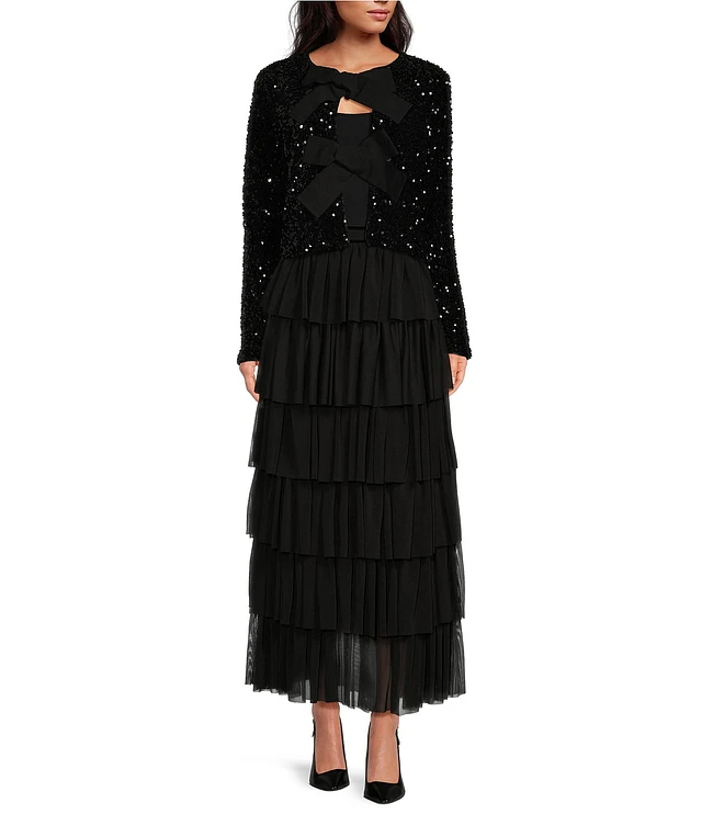elfelfelf archives☆SILHOUETTE RUFFLE MAXI SKIRT SILHOUETTE RUFFLE MAXI SKIRT [BLACK] - elfelfelf archives