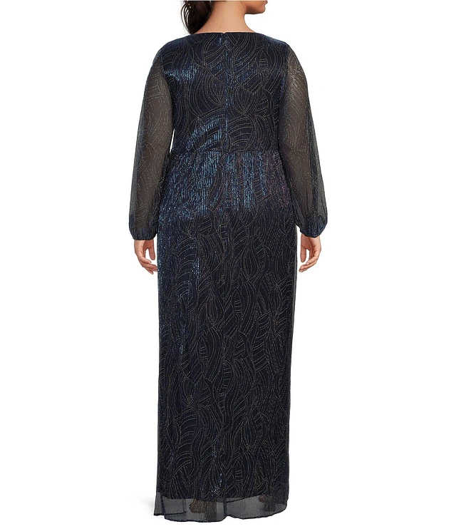 Adrianna papell plus size cascading ruffle gown best sale