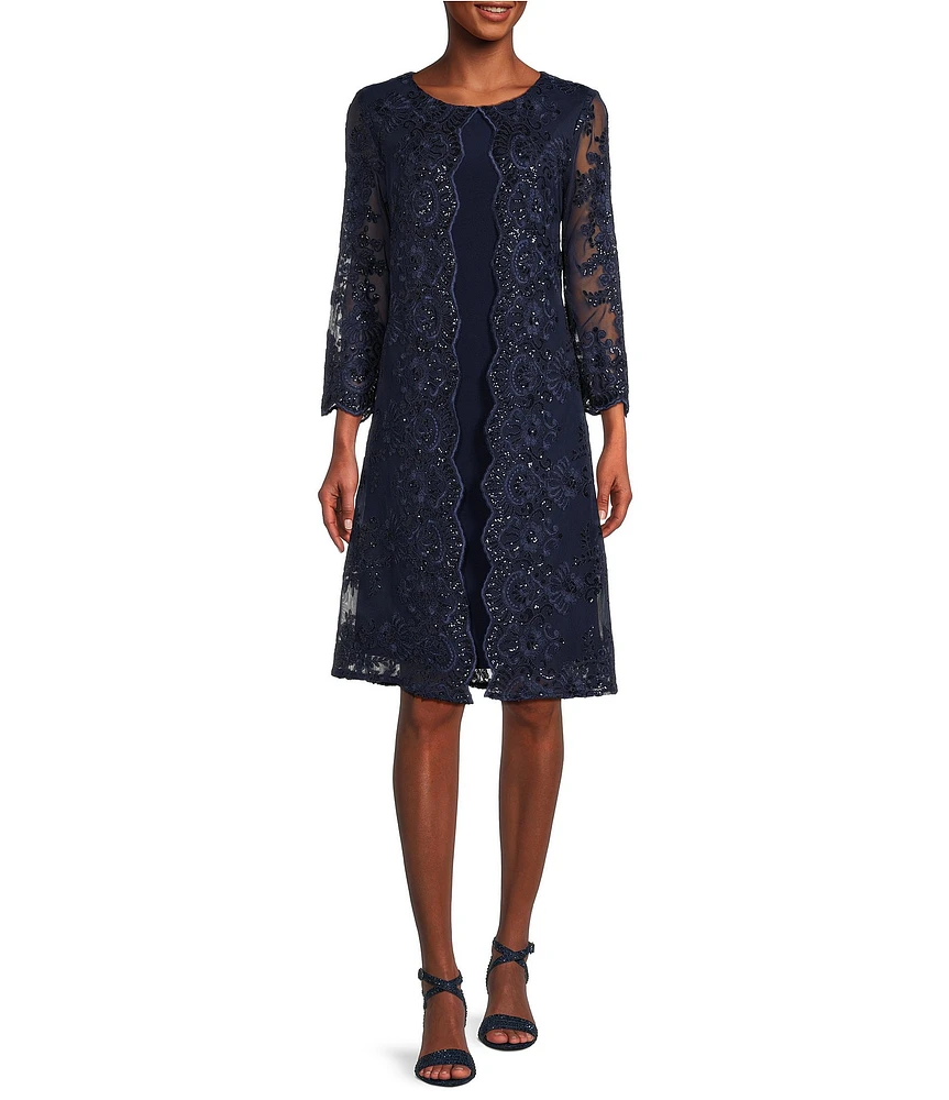 Alex evenings lace sheath dress and jacket best sale