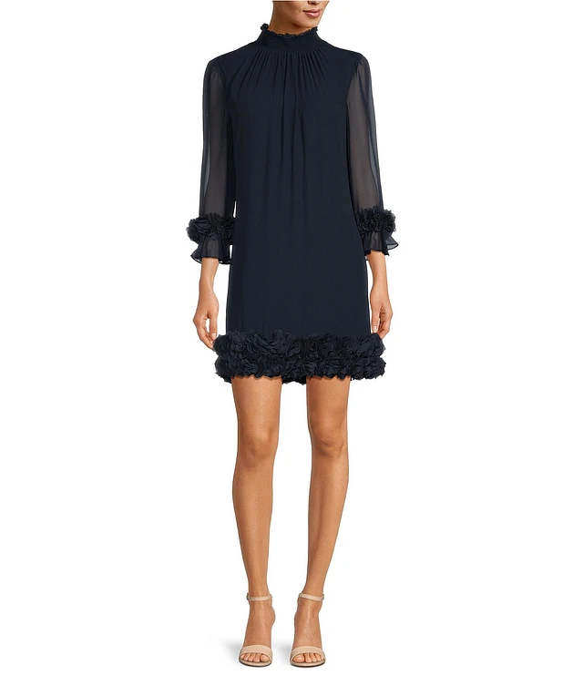 Alex Marie Amelia Smocked Turtleneck Floral Petal Detail