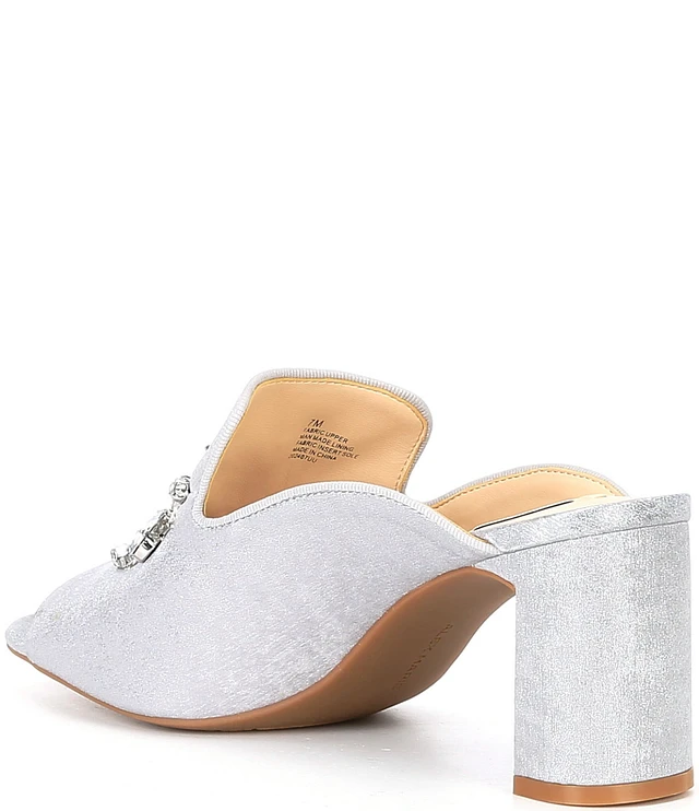 Alex Marie Effie Velvet Oversized Jewel Dress Sandals