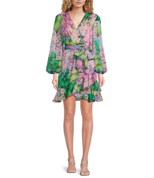 LE’RUREリルアー Circurar sleeve flower dress Floral Maxi Dress Purple&Blue – JardinVue