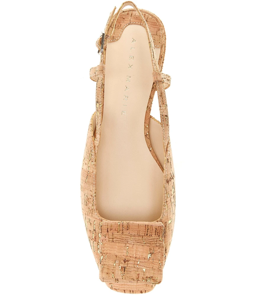 Alex Marie Micah Metallic Cork Ornament Slingback Flats | Liberty