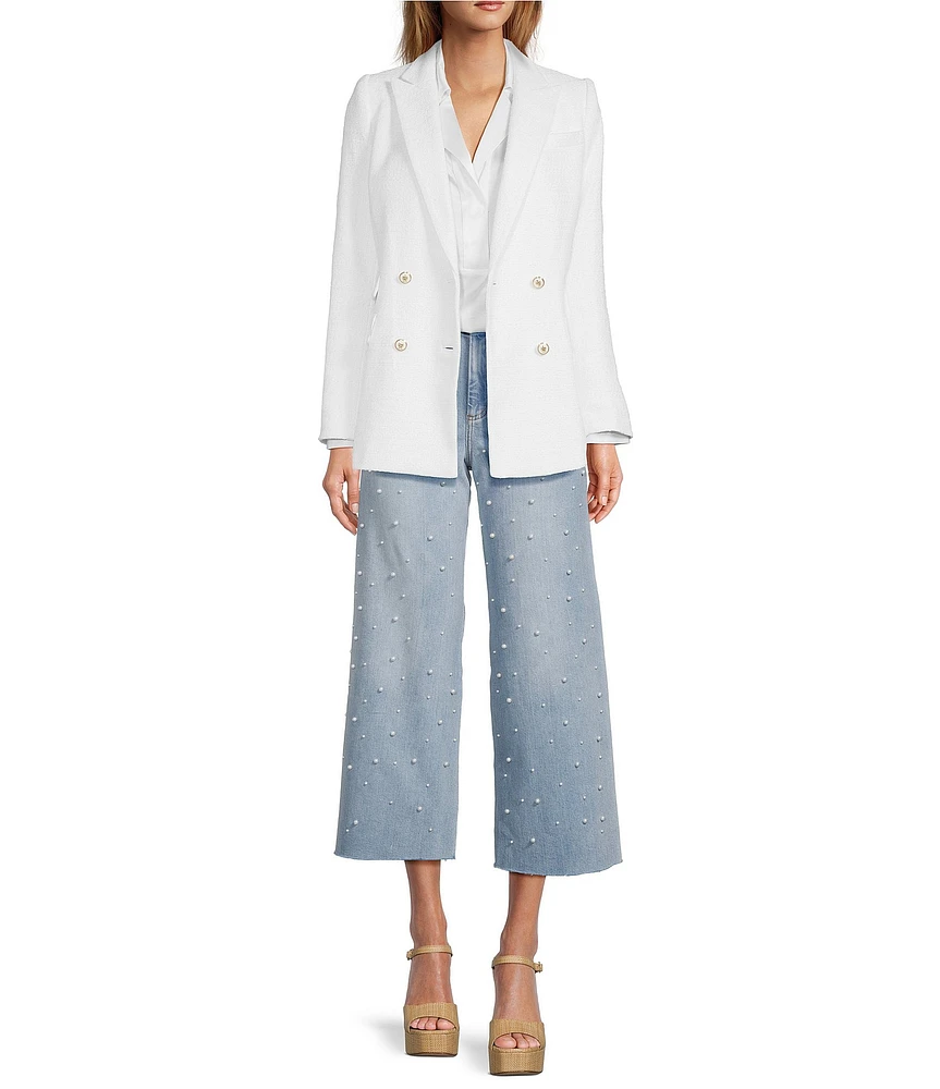 Antonio Melani Alexandra Pearl Wide Leg Crop Denim Jeans at