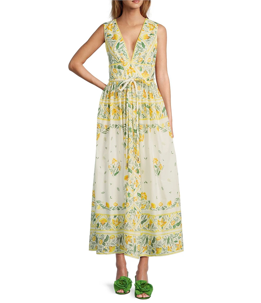 ♡ Notting Hill Belted Dress M Striped Belted Midi Dress – English Factory