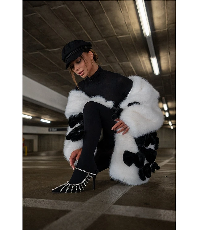 Azalea Wang Altura Bow Faux Fur Collared Filled Jacket