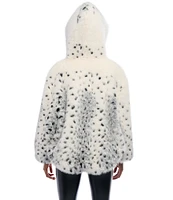 Azalea Wang Leo-City Faux Fur Snow Leopard Hooded Long