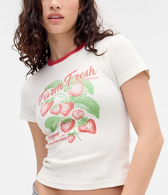 年末価格 あさぎーにょSTRAWBERRY PRINTED T-SHIRTS