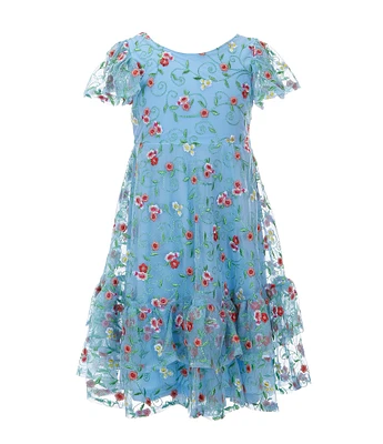 Bonnie Jean Little Girls 2T-6X Flutter Sleeve Metallic