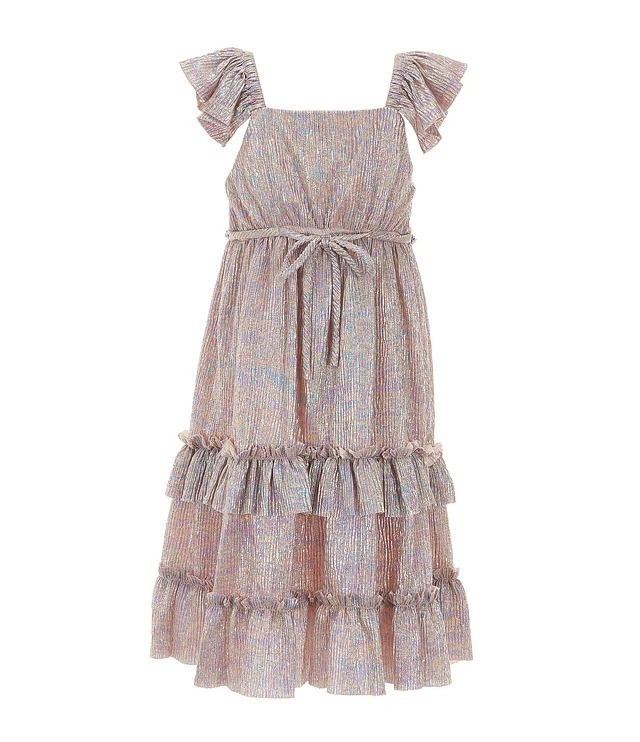 Bonnie Jean Little Girls 2T-6X Flutter Sleeve Metallic