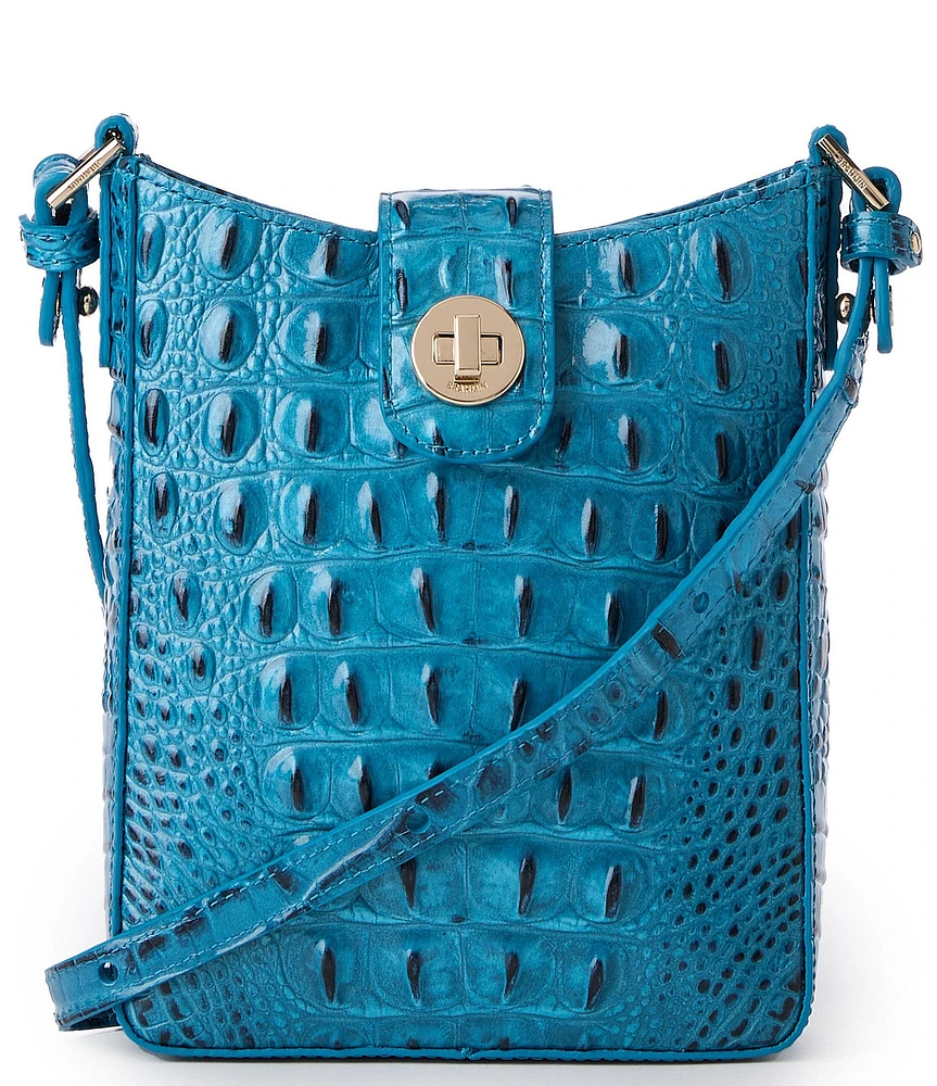 NEW Brahmin deals Melbourne Collection Marley Croc-Embossed Leather Crossbody Bag