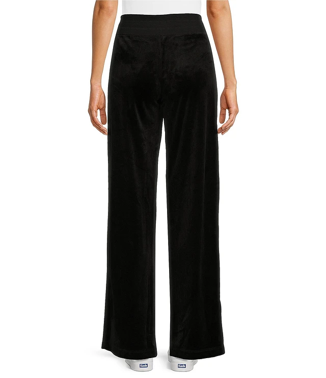 お得な情報満載 Calvin Klein Waist Drawstring Ribbed Leg Wide Velour パンツ