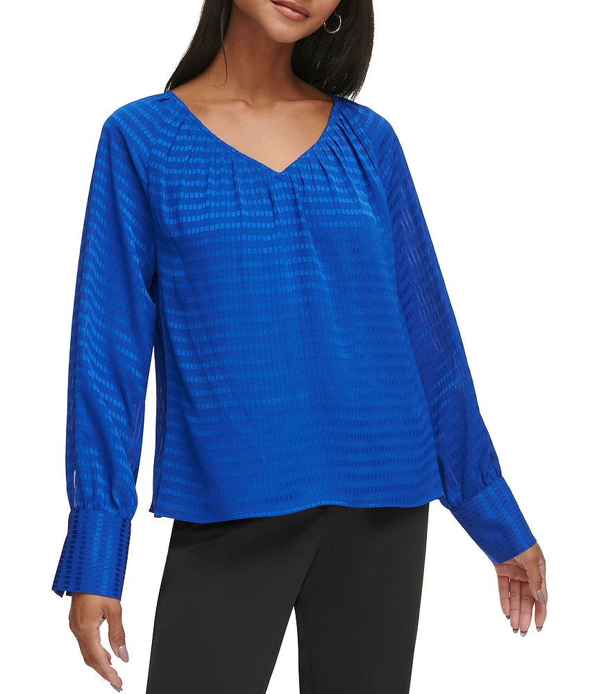 Calvin klein v neck blouse best sale