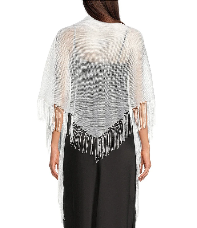 Cezanne Open Weave Fringe Shawl | Brazos Mall