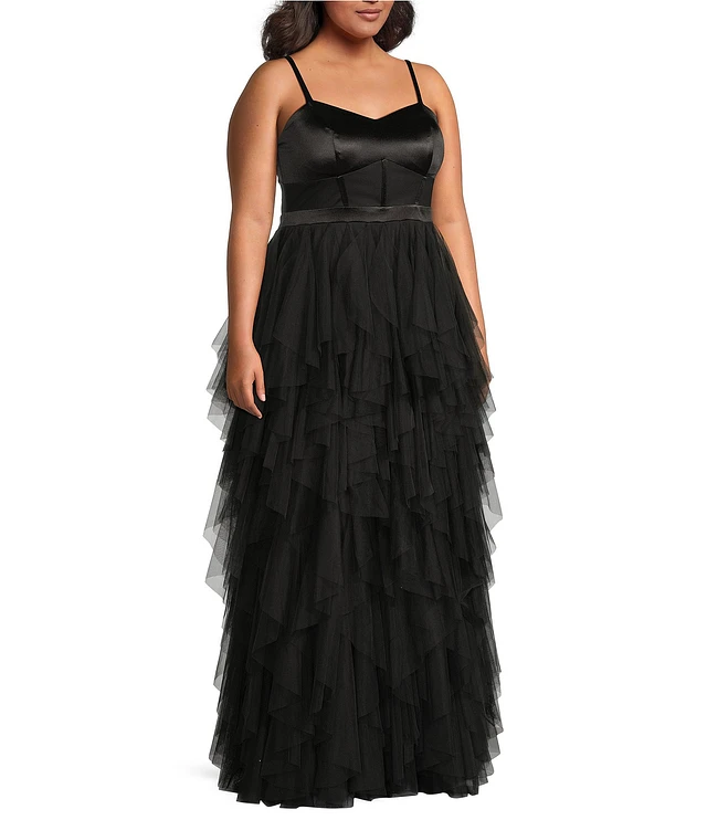 City Vibe Floral Tulle Spaghetti Strap Sweetheart Neck