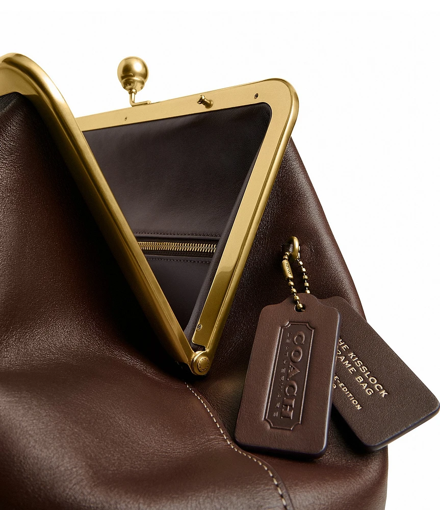 COACH Large Oversized Kisslock Frame Shoulder Clutch Bag at