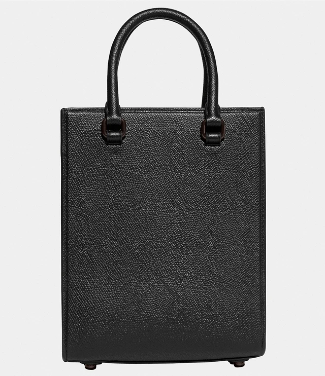 COACH Logo Web Strap Leather Black Crossbody Satchel Bag