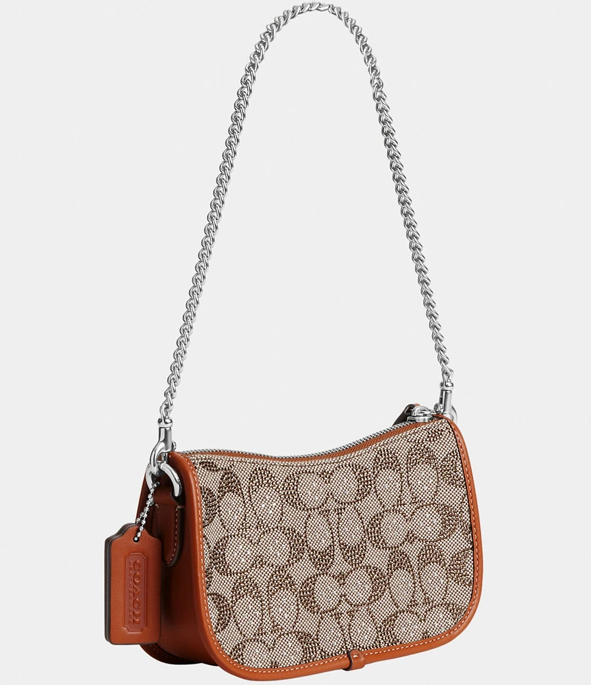 COACH The Coach Originals Swinger Crystal Signature Jacquard Chain