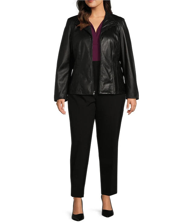 Cole haan plus size leather jacket sales
