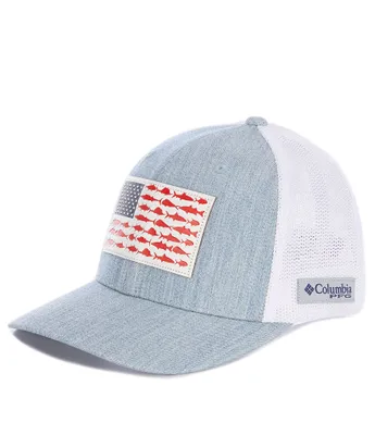 Columbia PFG Fish Flag Mesh Snap Back Cappello, Cool Grigio/Bianco, Taglia Unica Unisex-Adulto
