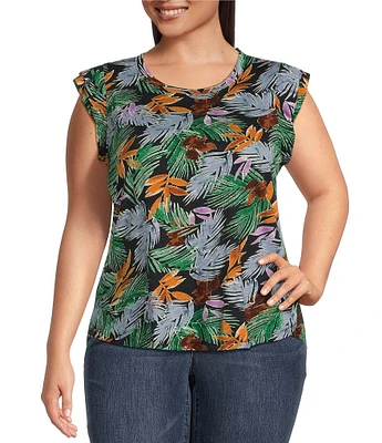 Democracy printed ruffle top new arrivals