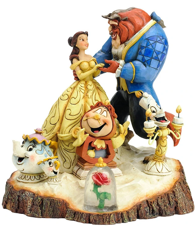 Jim Shore Disney Beauty and the beast story book figurine Love hot Endures