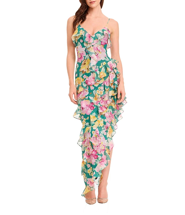 Floral diagonal check flare dress 初期不良アリ Floral diagonal check flare dress 初期不良アリ