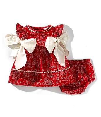 Edgehill Collection Baby Girls Sleeveless Cherry Print Side Bow