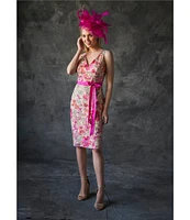 Embroidered floral sleeveless dress eliza j cheap