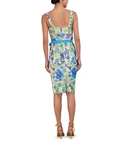 Eliza j embroidered floral sleeveless dress shop