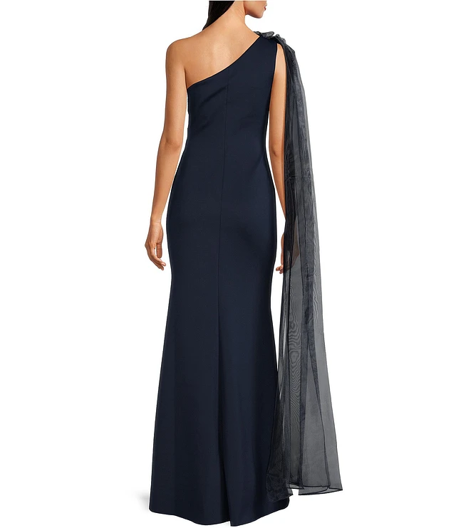 Eliza j velvet cape gown outlet