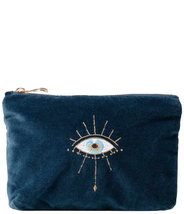 人気急上昇【Elizabeth Scarlett】Mystical Eye Wash Bag Elizabeth Scarlett Mystical Eye Ink Blue Velvet Wash Bag