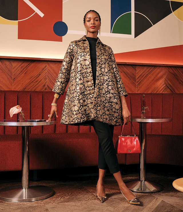 FRANCES VALENTINE Cornelia Winter Anemone Floral Jacquard Swing