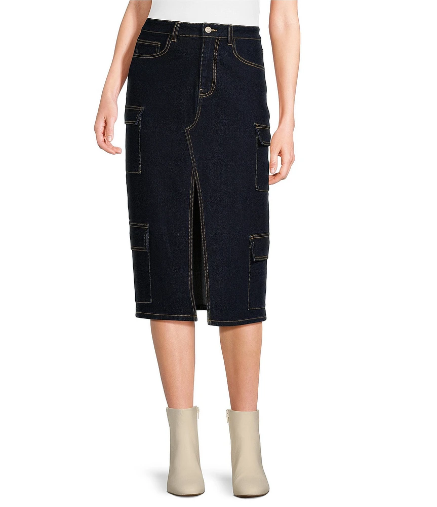 GB Denim Cargo Midi Skirt | The Shops at Willow Bend