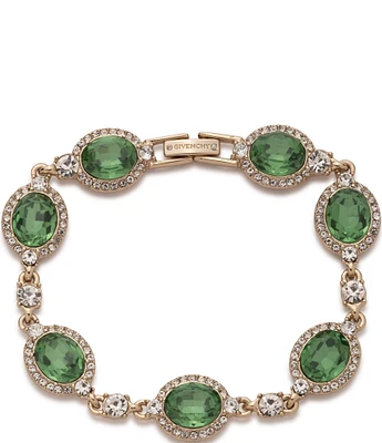 Givenchy Gold-Tone Crystal Round Link Flex Bracelet | The