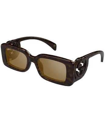 サングラス GUCCI Rectangular Havana sunglasses Gucci Women's Oblique 51mm Havana Rectangle Sunglasses