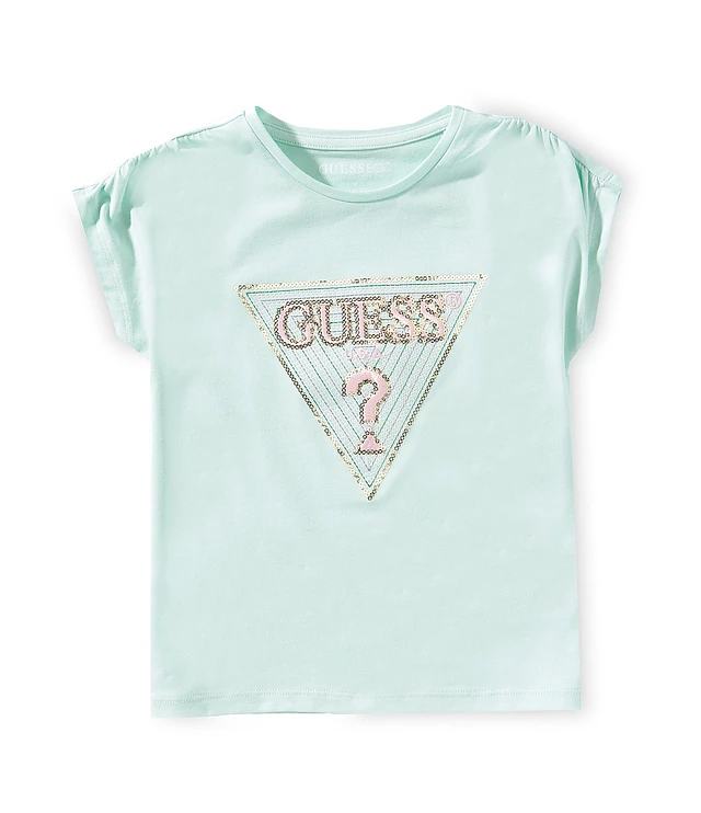 売れ筋商品|||ゲス カットソー トップス レディース Women's Embellished Love Triangle T-Shirt Revival Rose Guess Big Girls 7-16 Short-Sleeve Rhinestone-Embellished