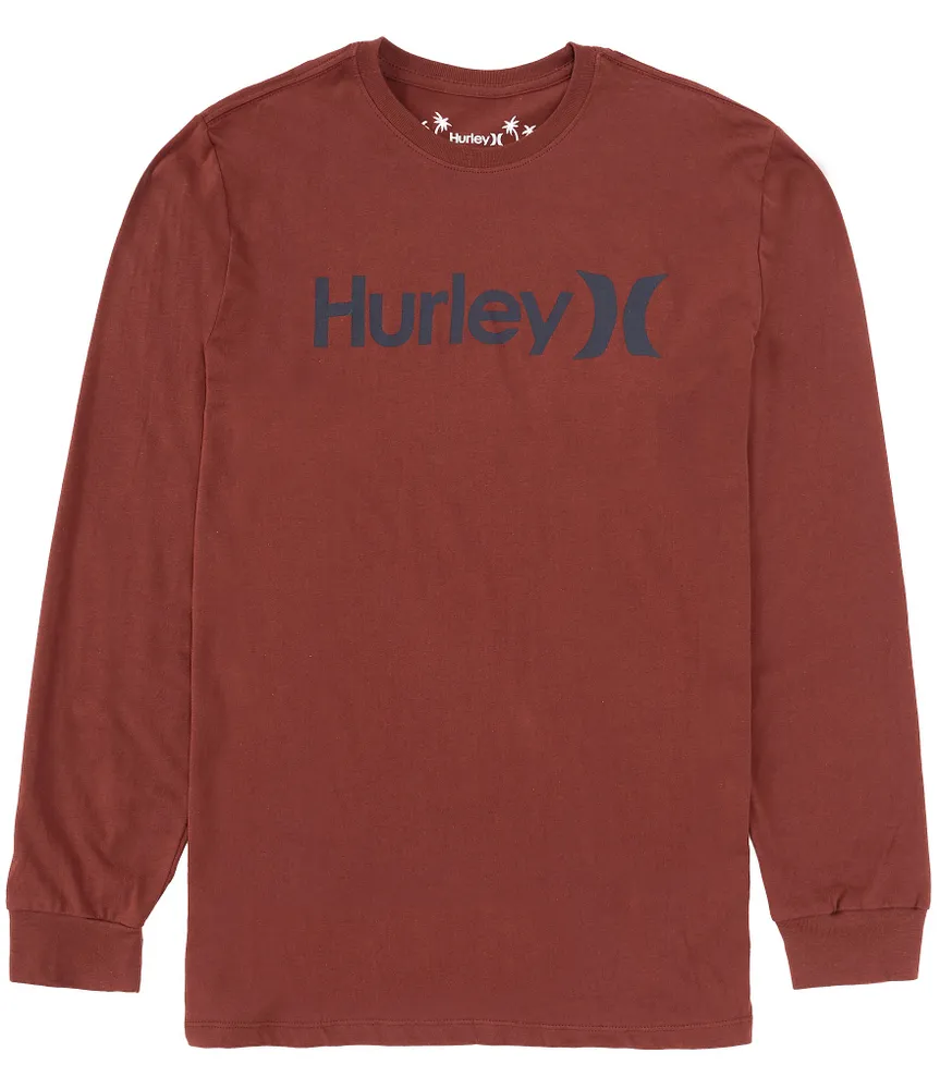 Hurley Graphic Logo Print Lightweight Cotton Long Sleeve T-Shirt Hoodie